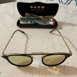 Garrett Leight: VanBuren Combo Sun:Matte Black/Gld